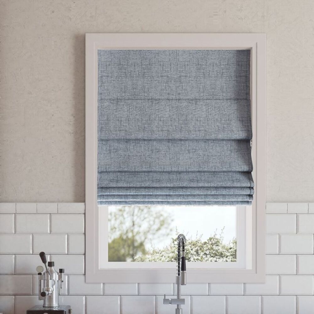 Sun Zero - 23"x64" Sun Zero Somerton Textured 100% Blackout C Blue